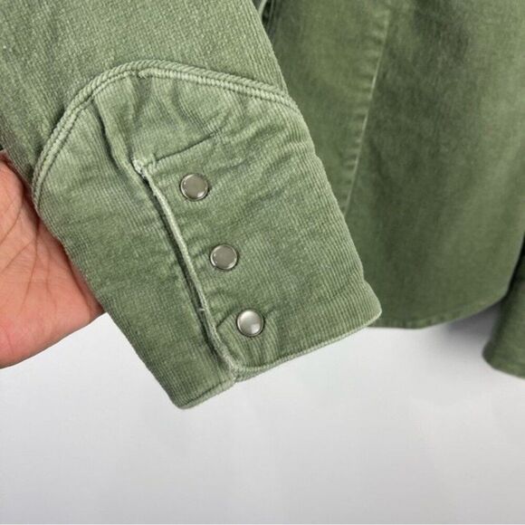Roper Green Corduroy Embroidered Button Up Long Sleeve Western Shirt Size Medium - Picture 5 of 10